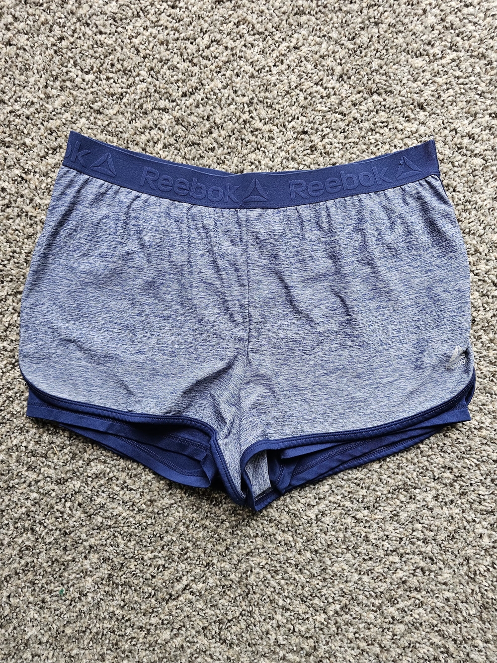 Reebok Men's Navy Heather Performance Boxer Briefs with Elastic Logo Waistband